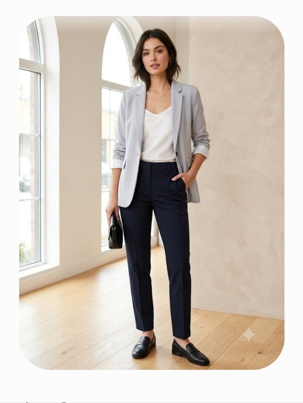 mittoshop Pale Blue Single-Button Blazer